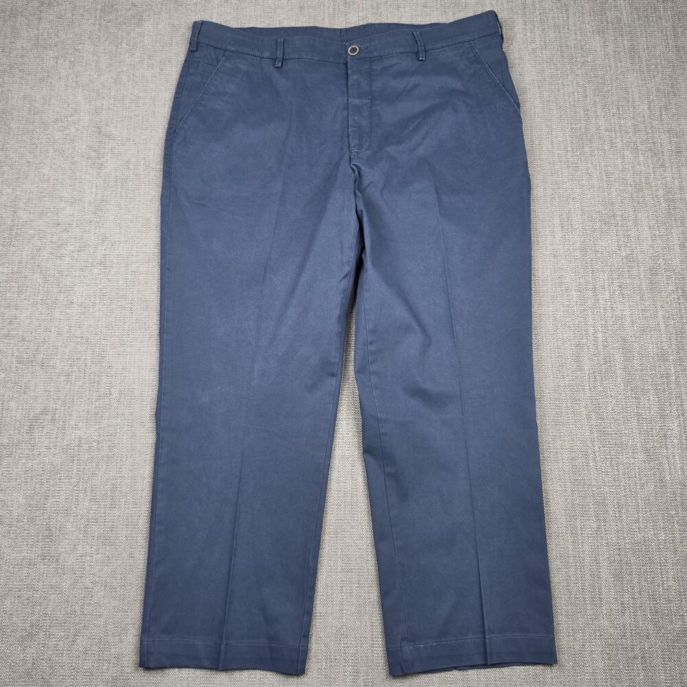 Ballin Mens Size 40 Pants Mansfield Relaxed Fit Blue Chino Trousers Stretch